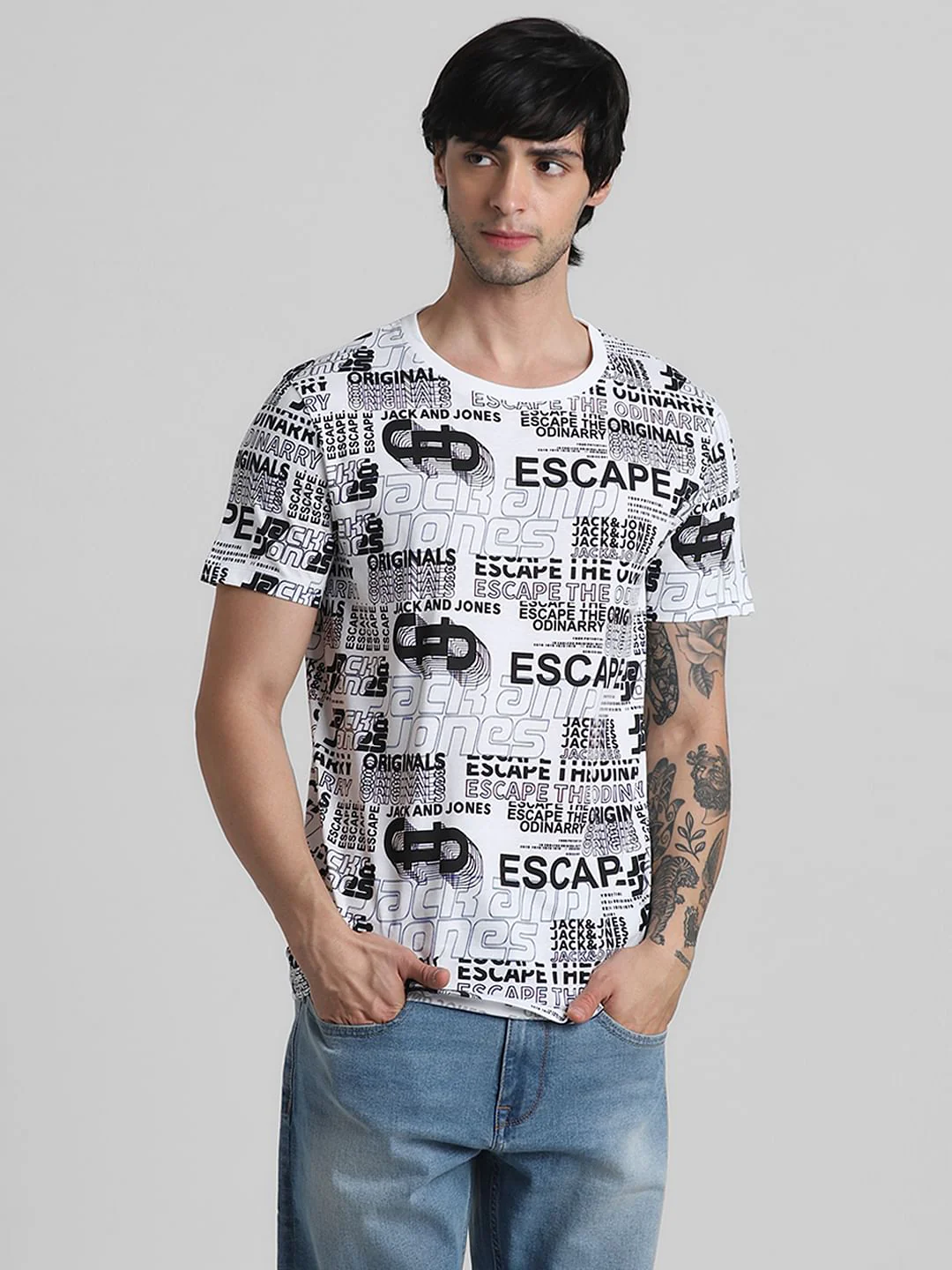 White Typographic Print T-shirt - Image 2