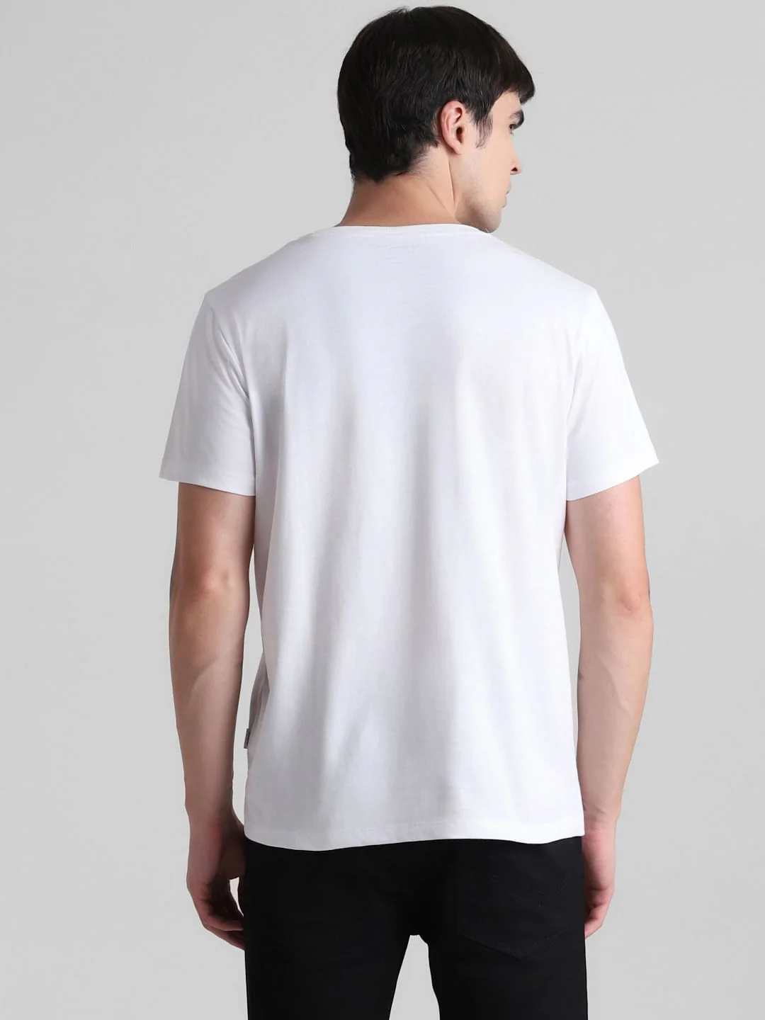 URBAN RACERS by JACK&JONES White Logo Print Crew Neck T-shirt - Image 4