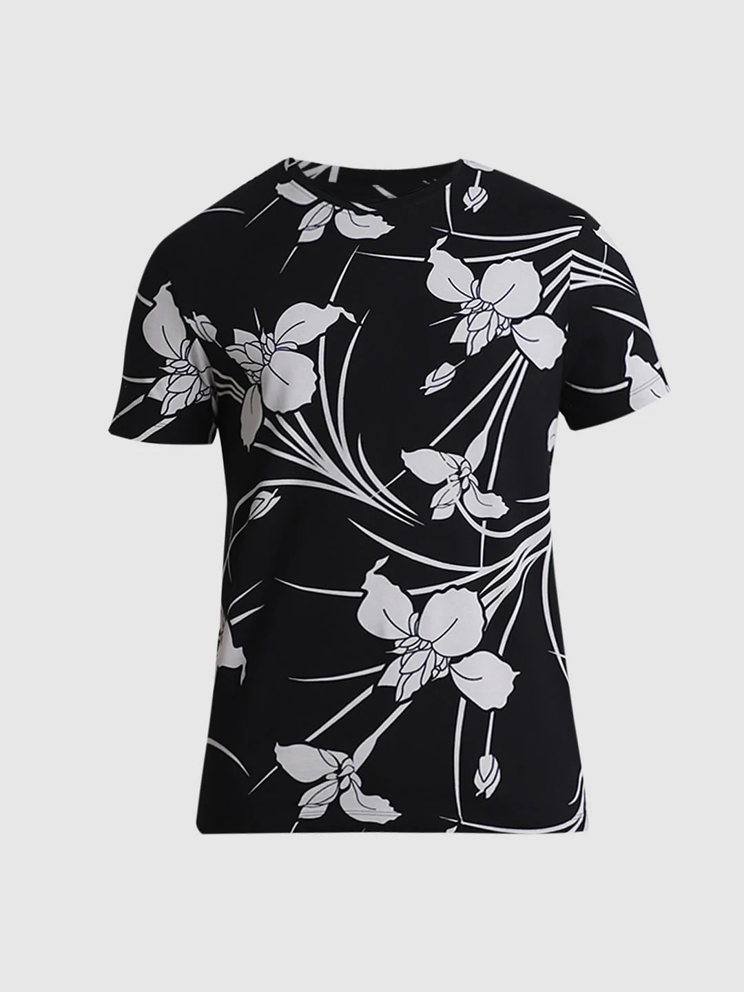 Black Floral Print T-shirt - Image 7