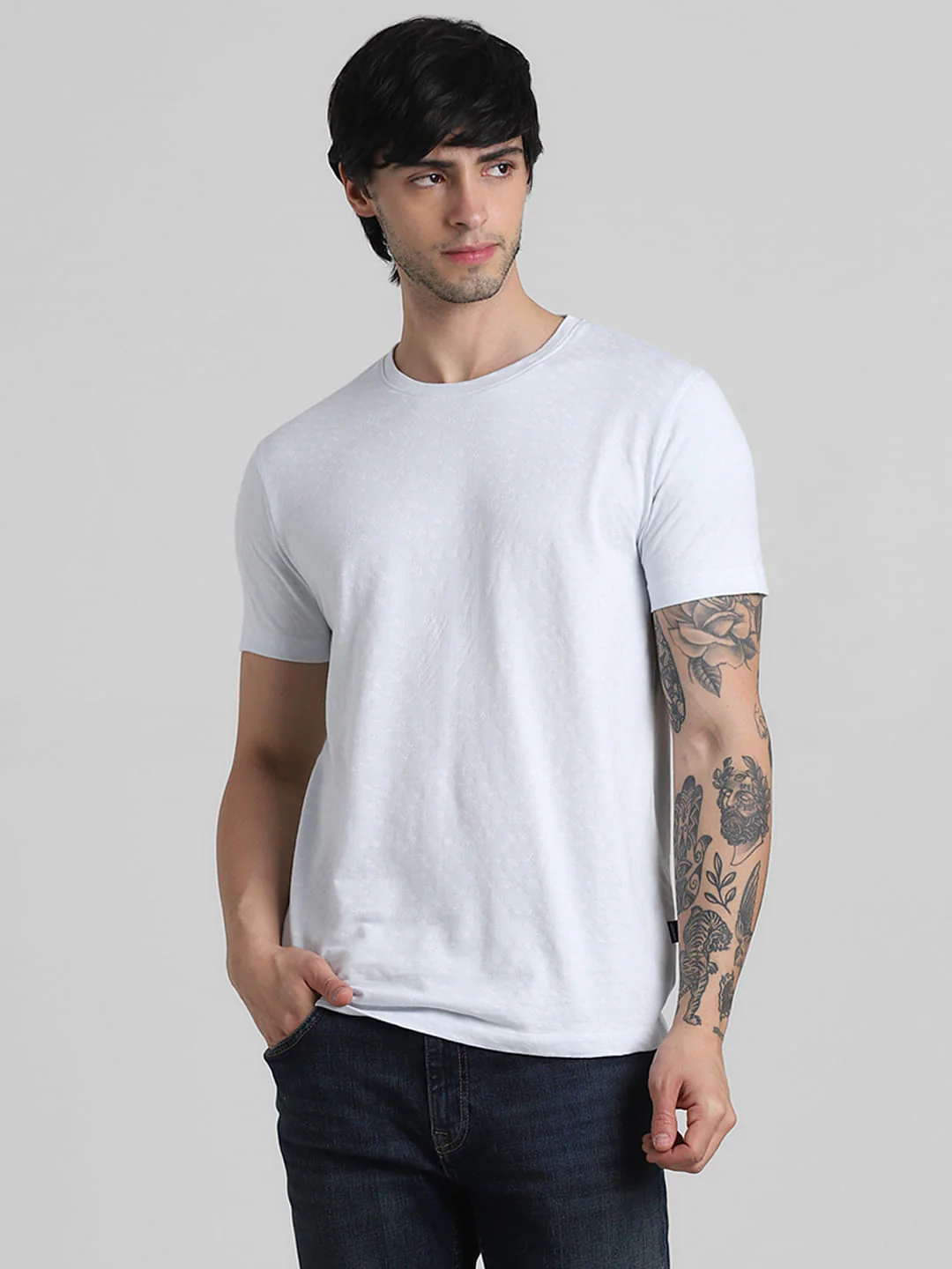 Light Blue Jacqaurd T-shirt - Image 2