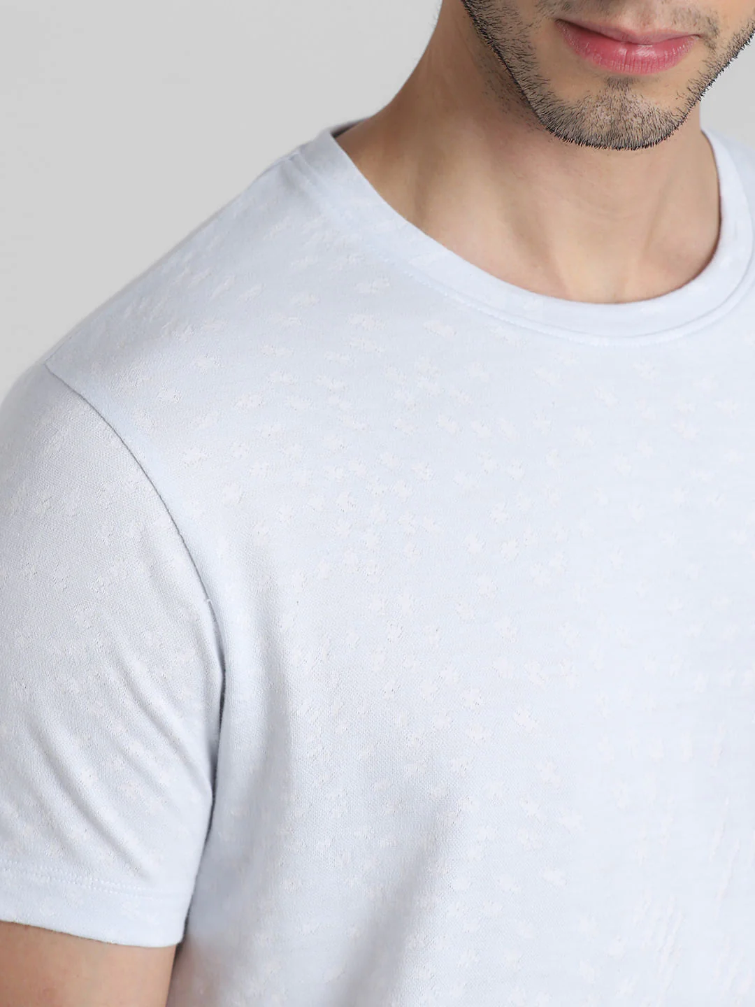 Light Blue Jacqaurd T-shirt - Image 5