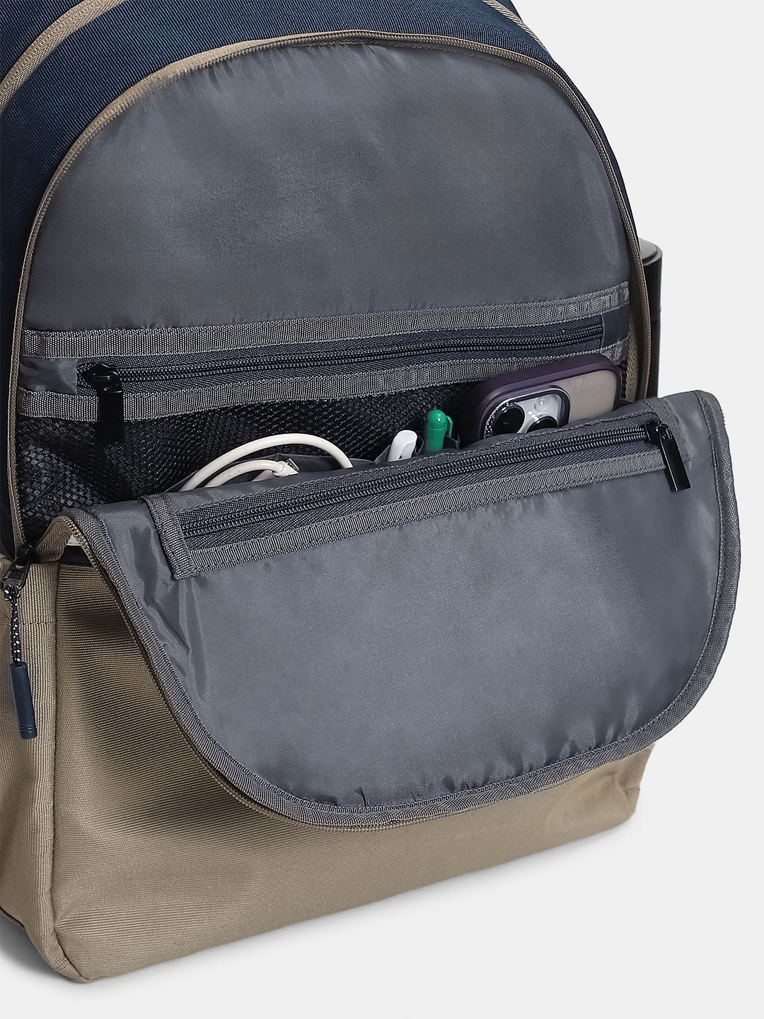 Grey Colourblocked Backpack - Image 7