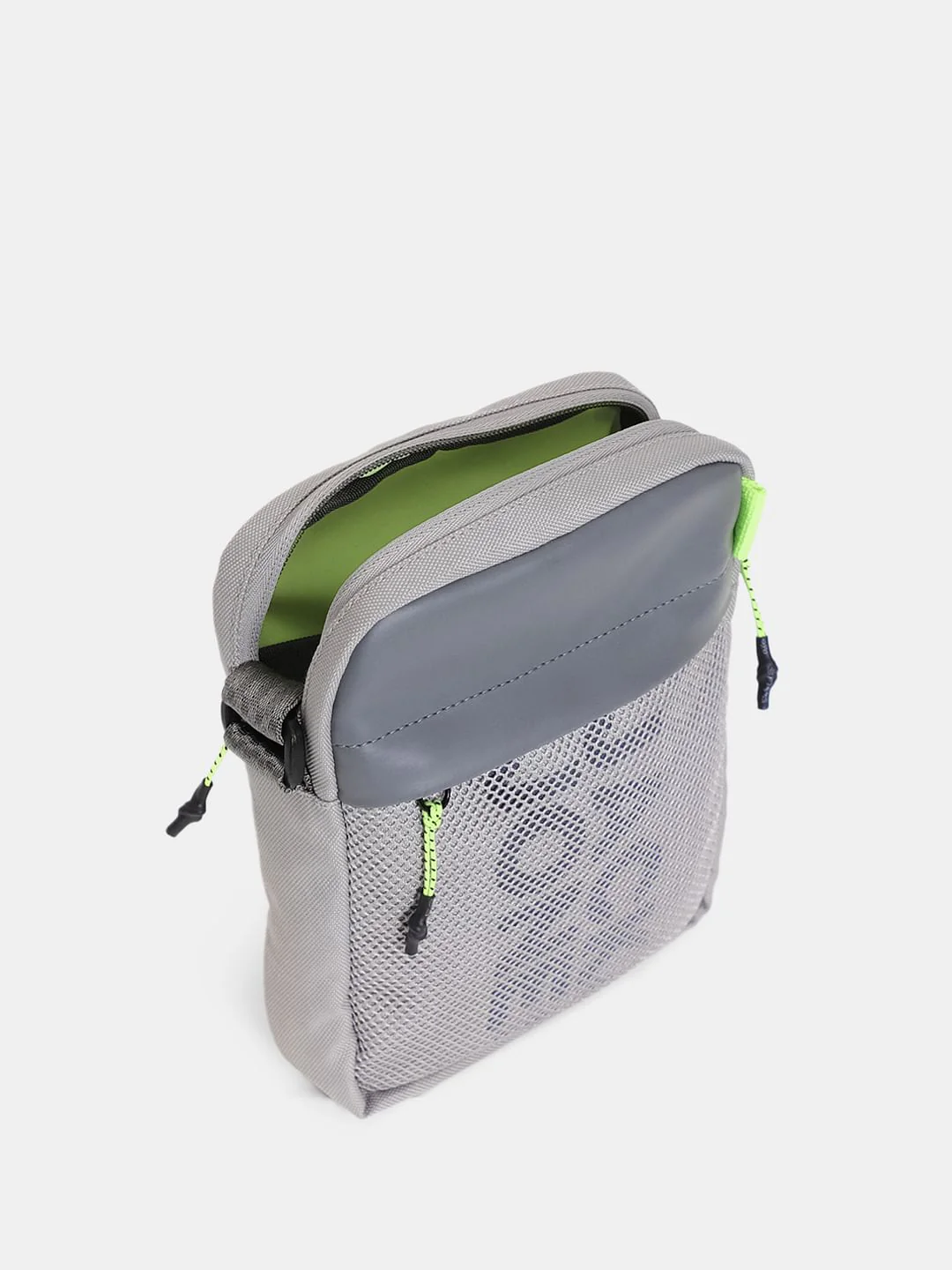 Grey Mesh Detail Sling Bag - Image 4