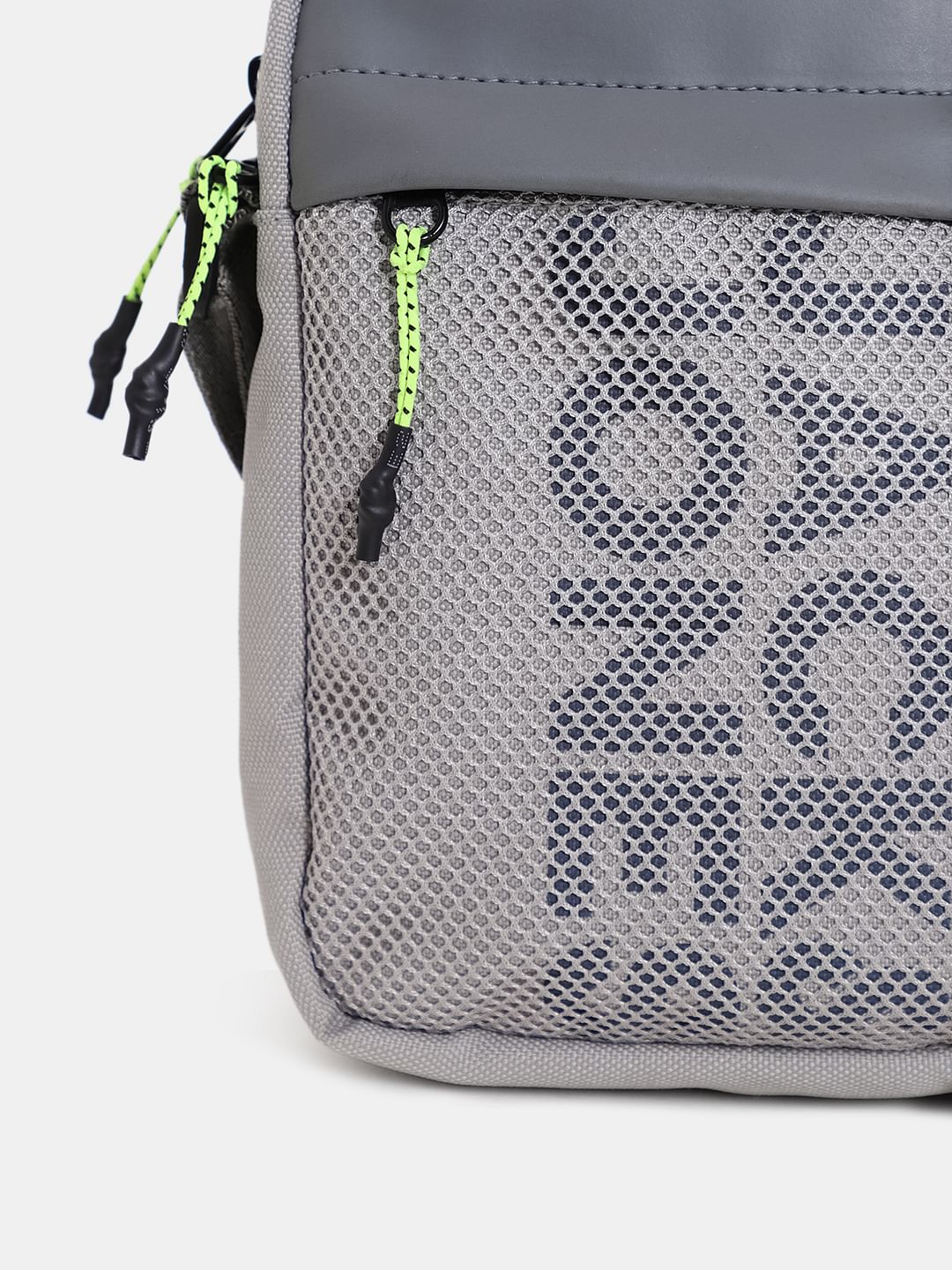 Grey Mesh Detail Sling Bag - Image 5