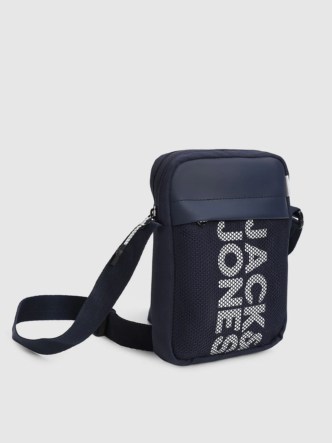 Navy Blue Mesh Detail Sling Bag - Image 2