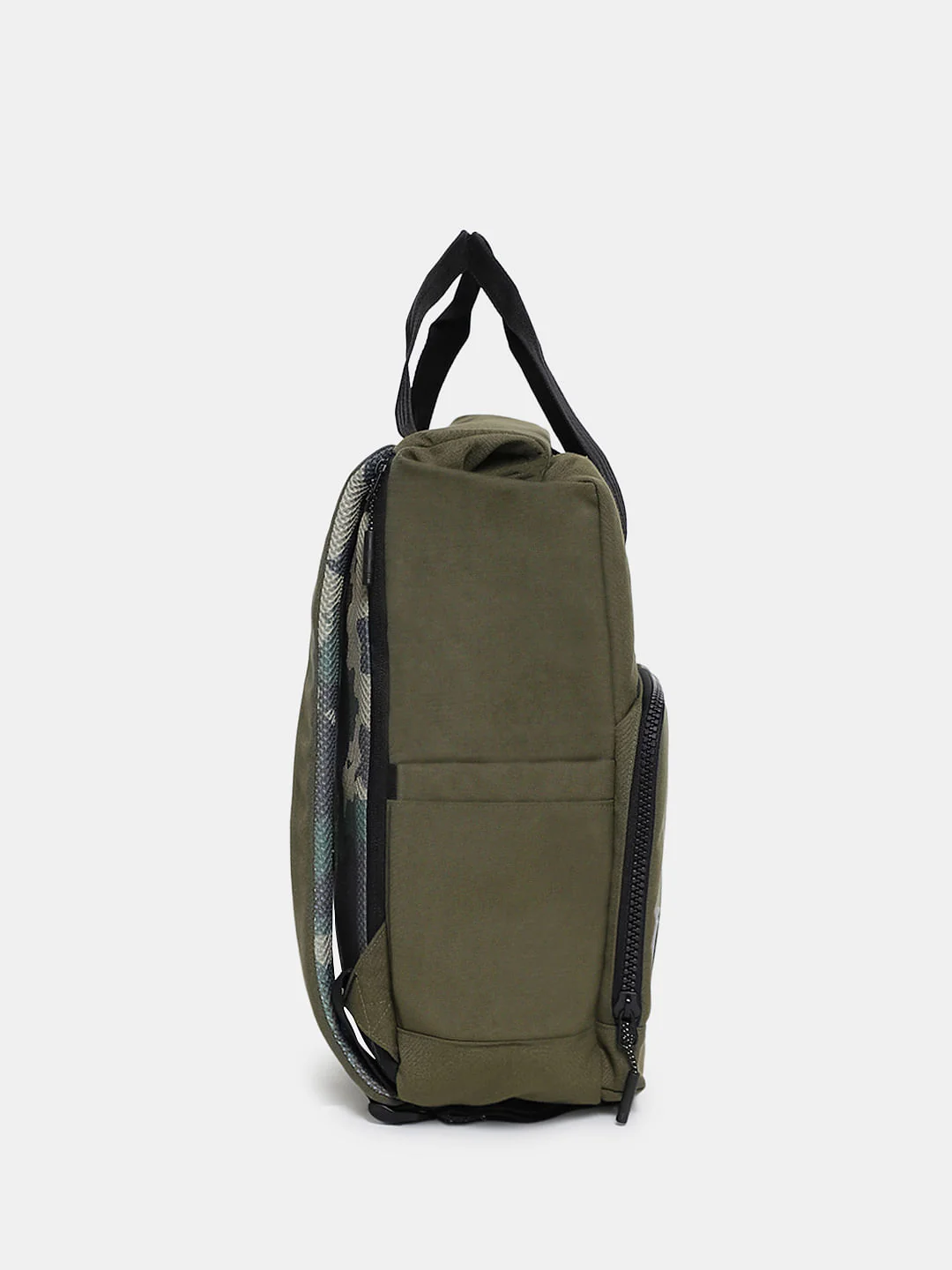 Olive Camo Print Roll-Top Backpack - Image 3