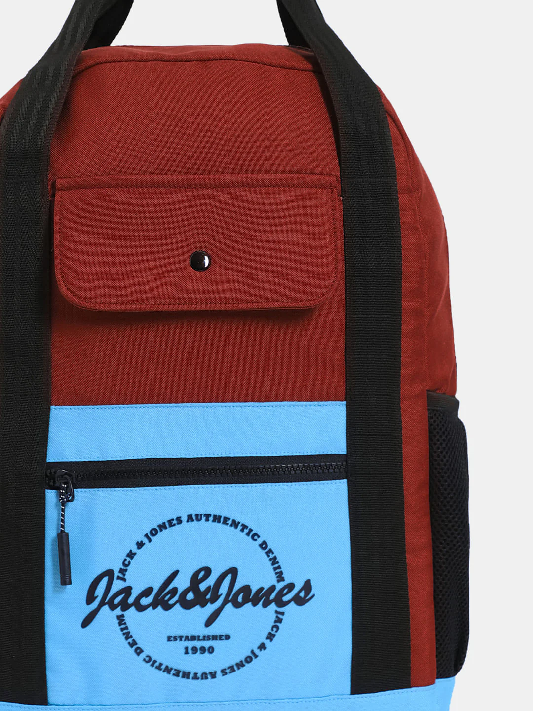 Red Colourblocked Everyday Backpack - Image 4
