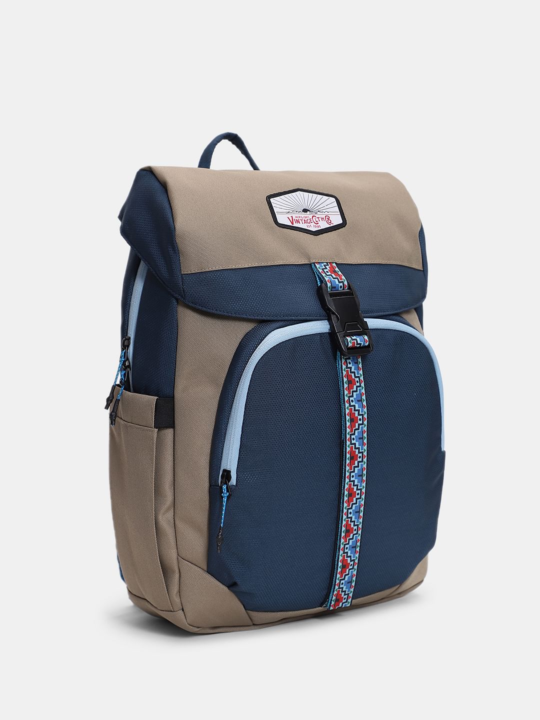 Brown Colourblocked Backpack - Image 2