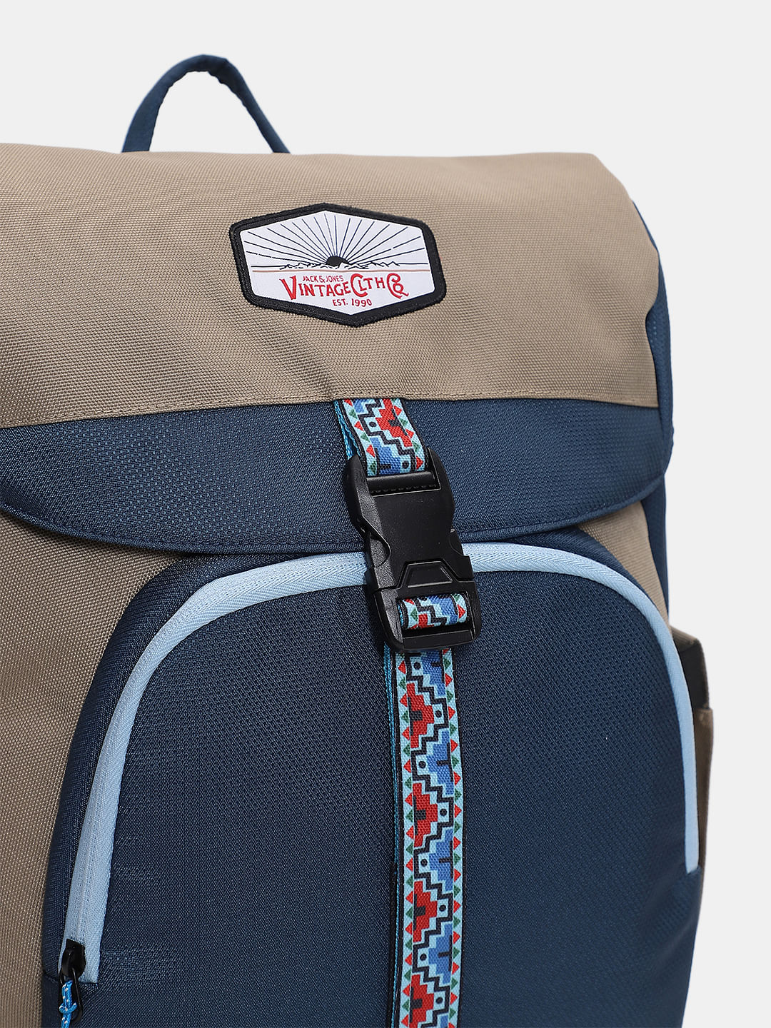 Brown Colourblocked Backpack - Image 5