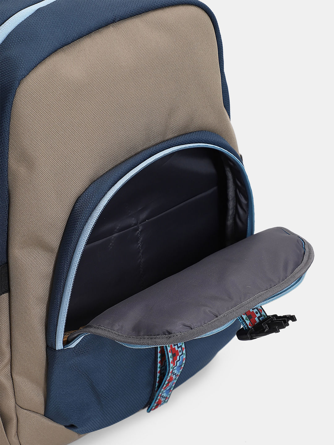 Brown Colourblocked Backpack - Image 6