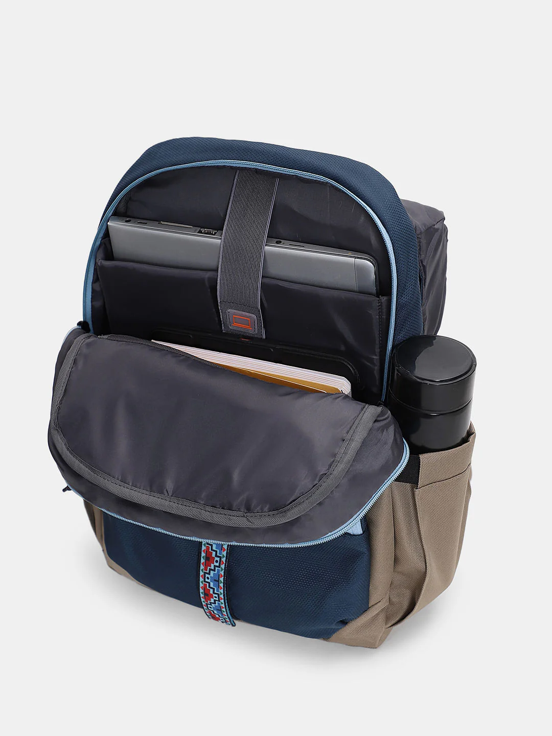 Brown Colourblocked Backpack - Image 8