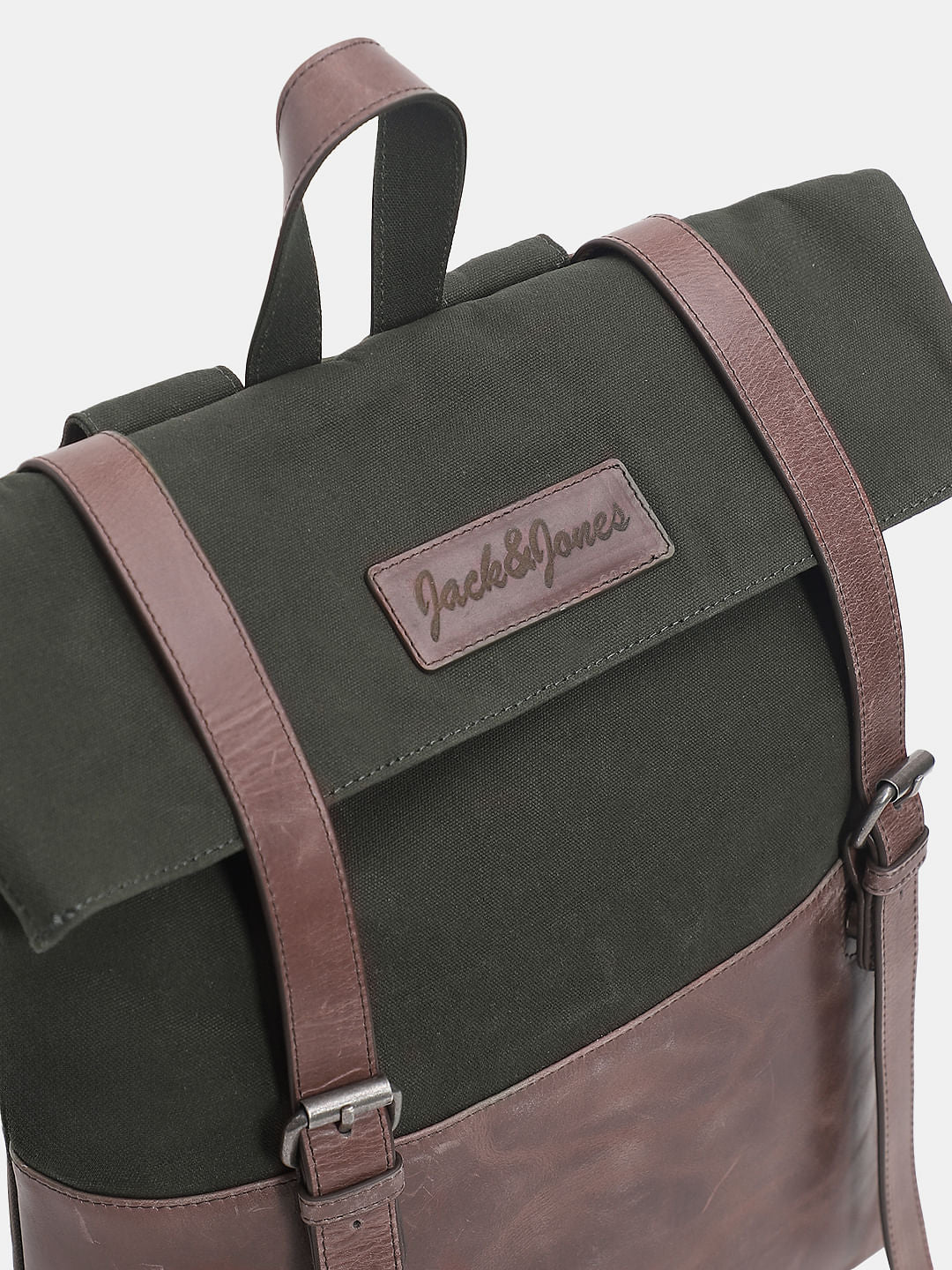 Military Green Colourblocked Backpack - Image 5