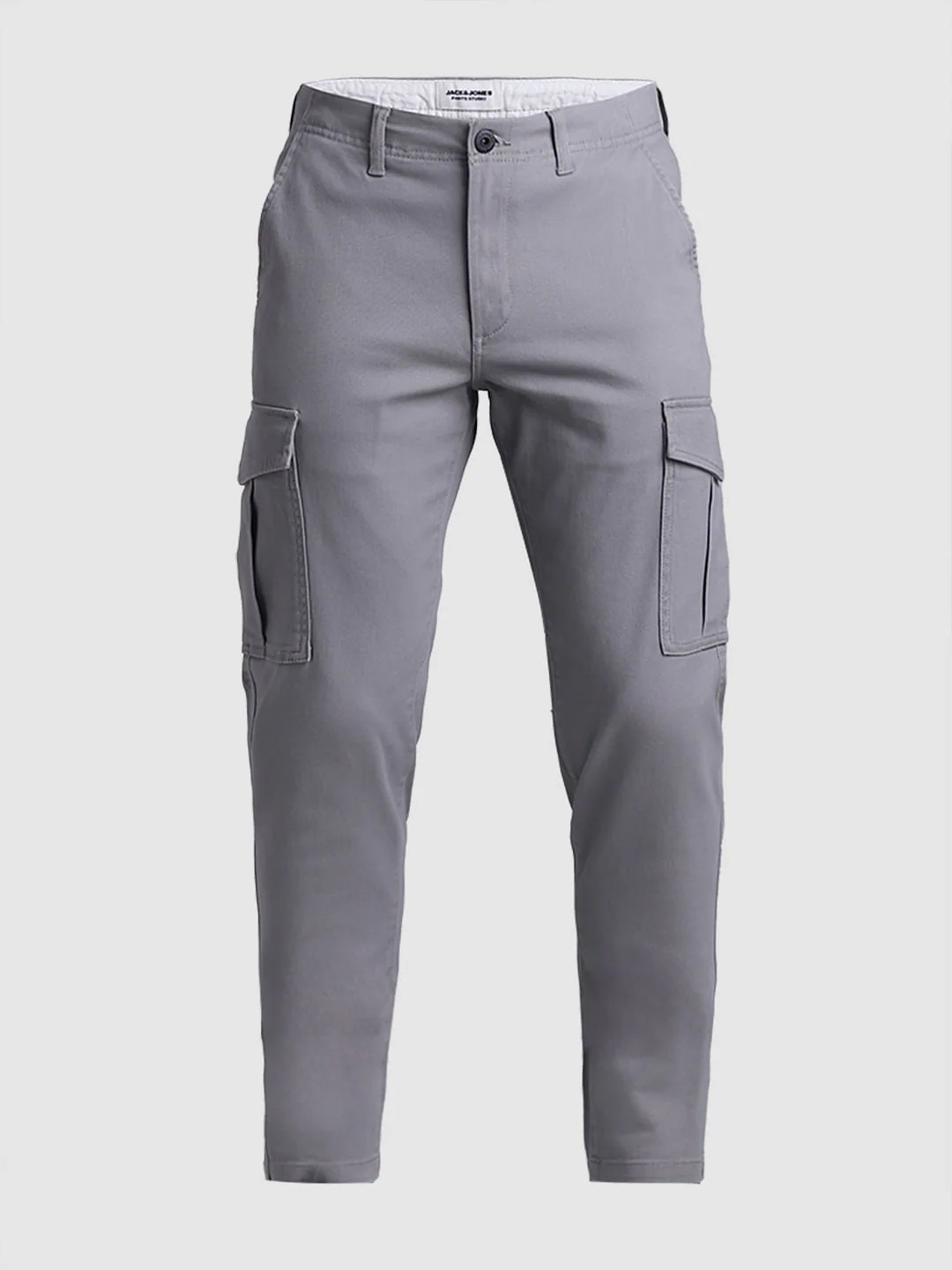 Grey Mid Rise Slim Fit Pants - Image 6