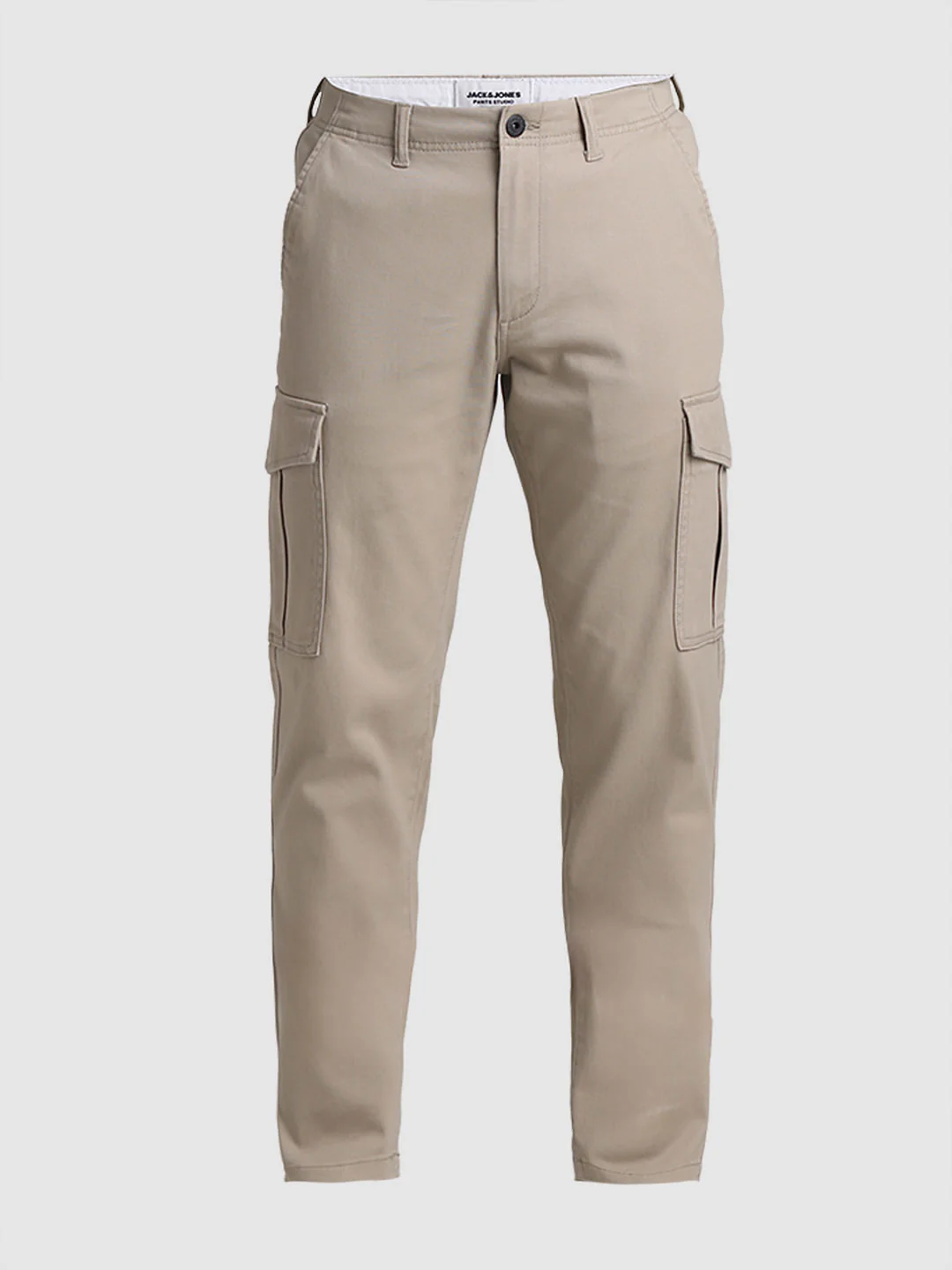 Beige Mid Rise Slim Fit Pants - Image 6