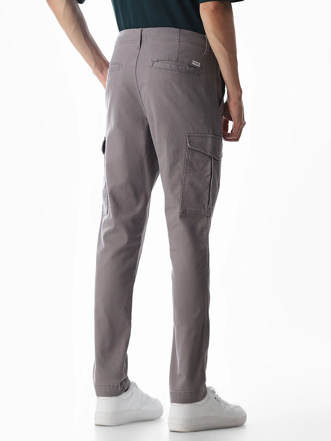 Grey Slim Fit Cargo Pants - Image 3
