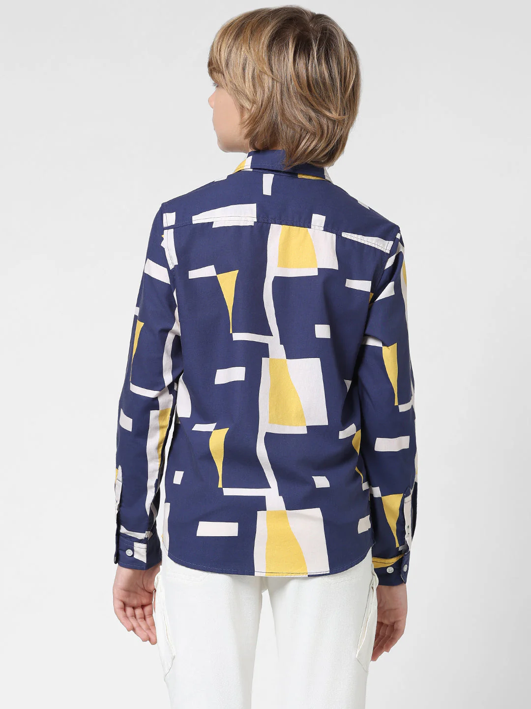 Boys Abstract Print Cotton Shirt - Image 3