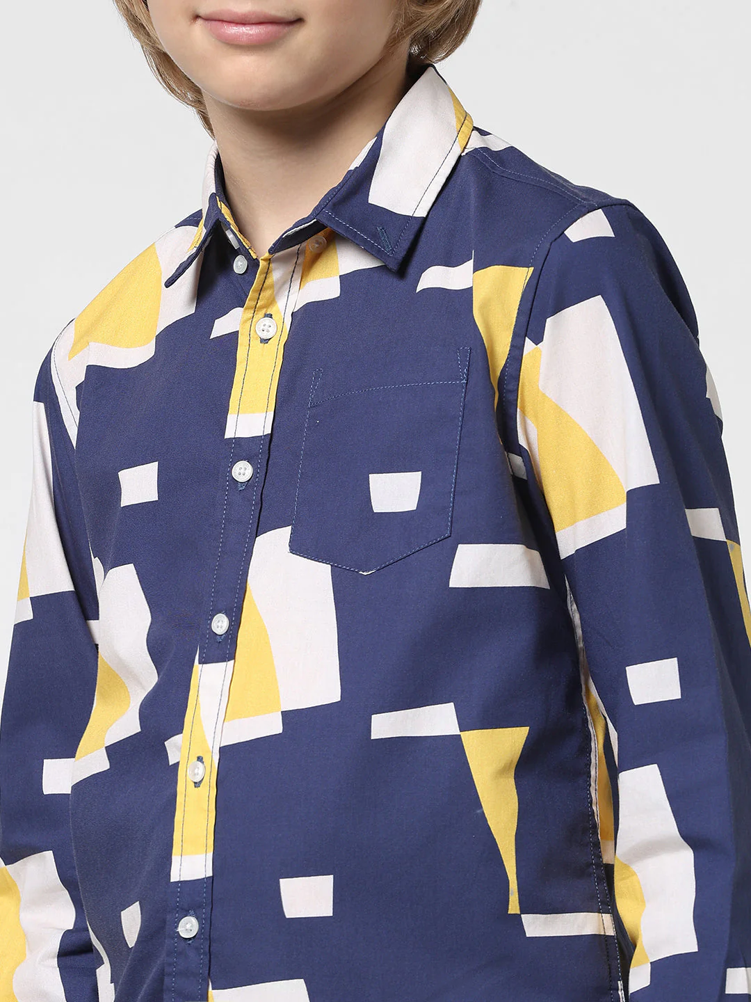Boys Abstract Print Cotton Shirt - Image 4