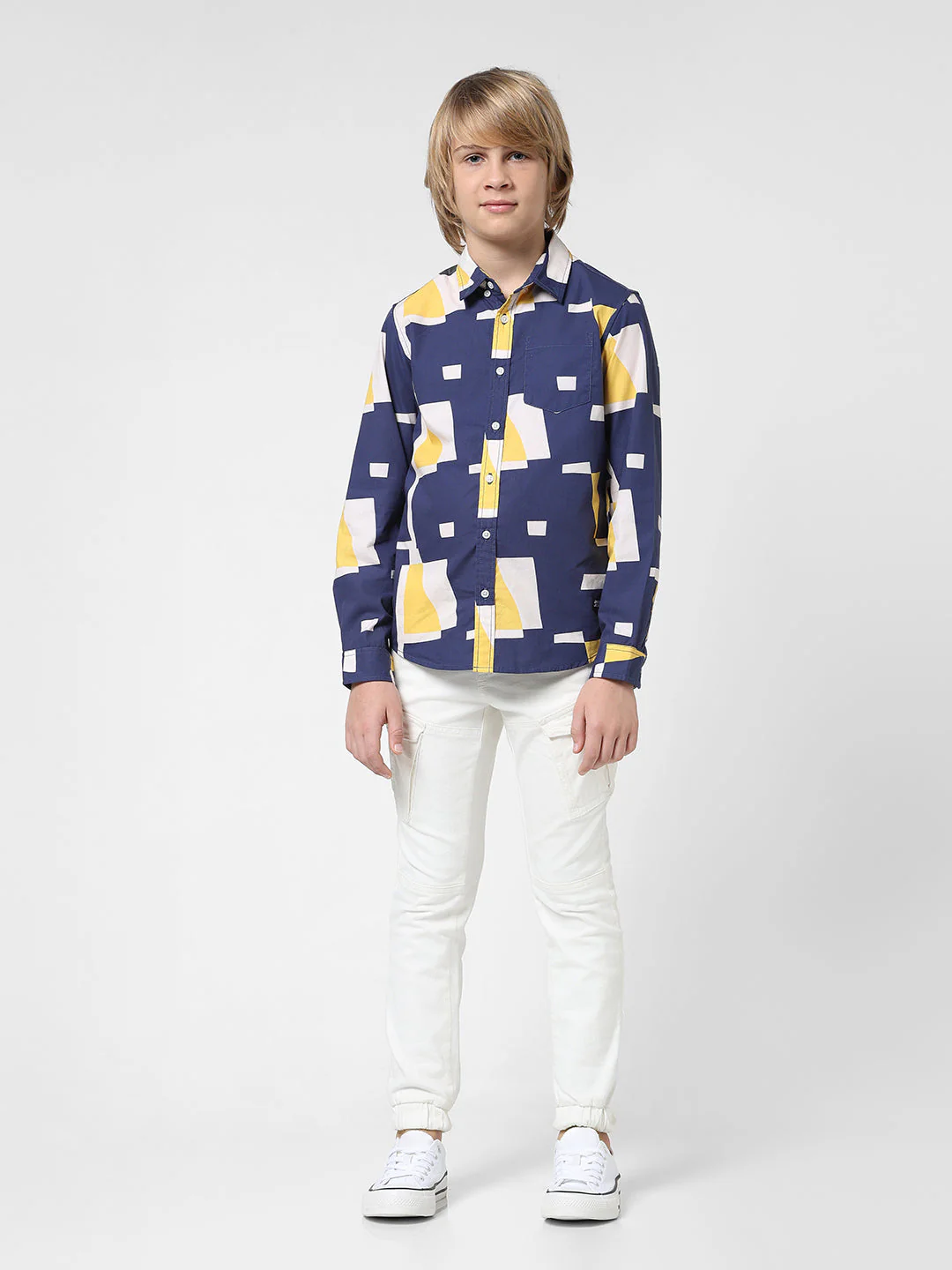 Boys Abstract Print Cotton Shirt - Image 5