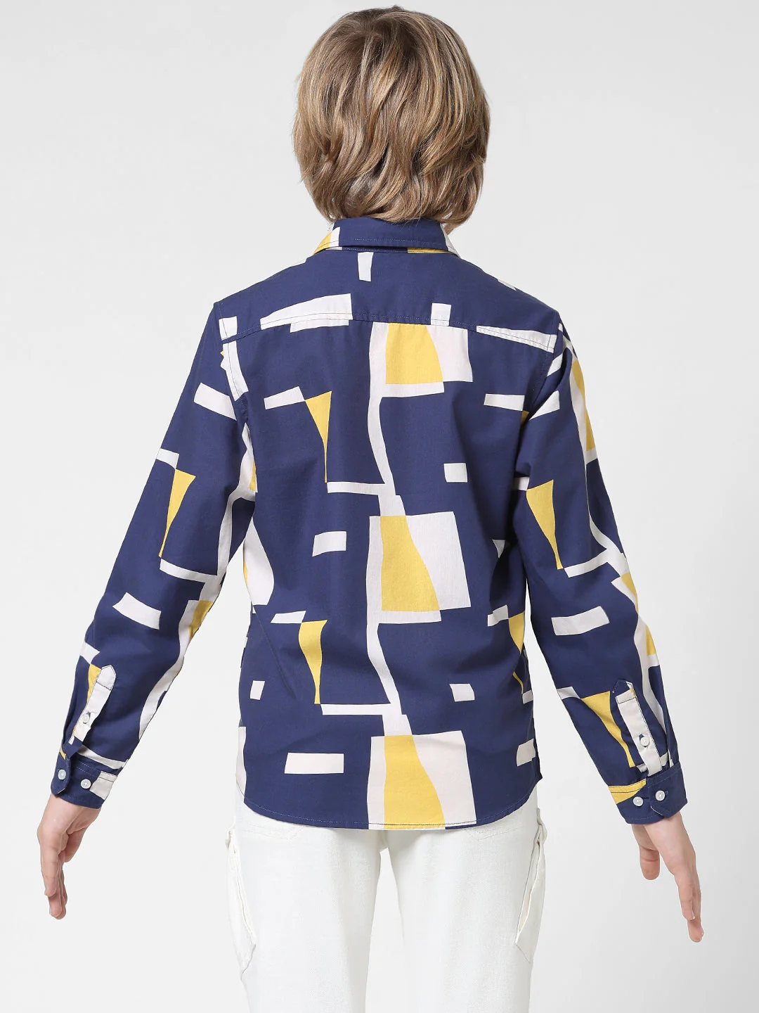 Boys Abstract Print Cotton Shirt - Image 8