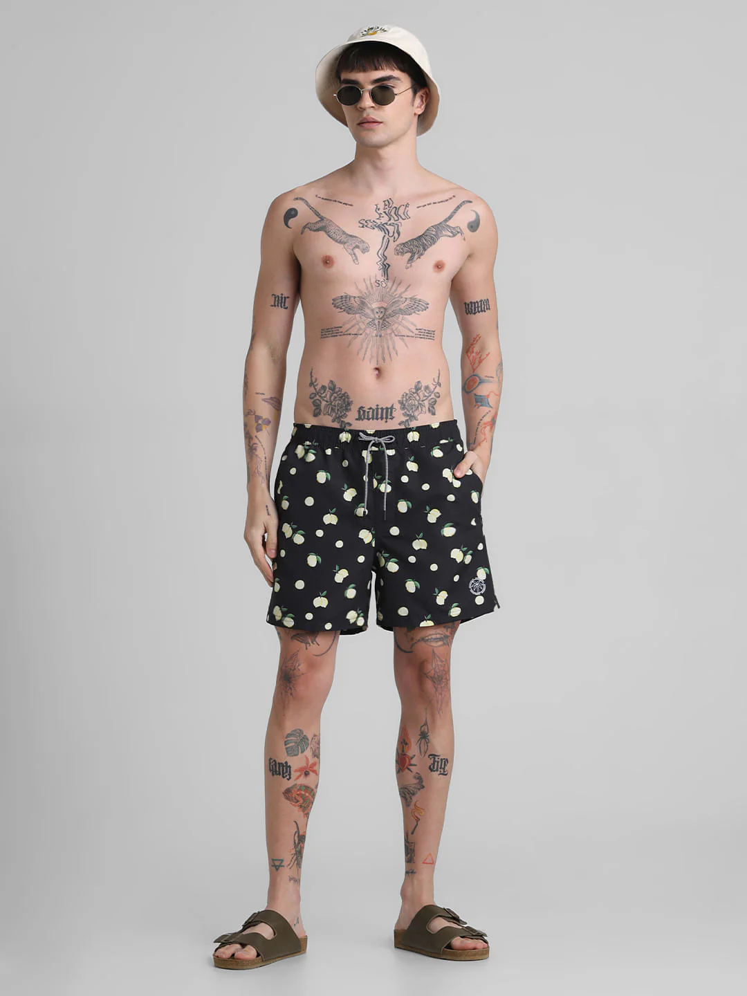 Black Printed Swim Shorts - Image 5