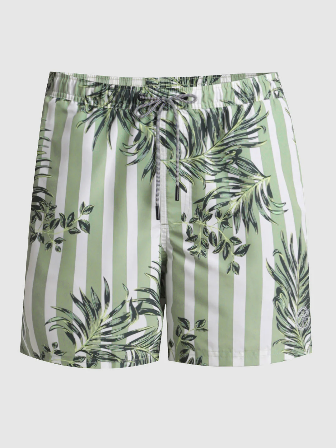 Green Striped Print Swim Shorts - Image 6
