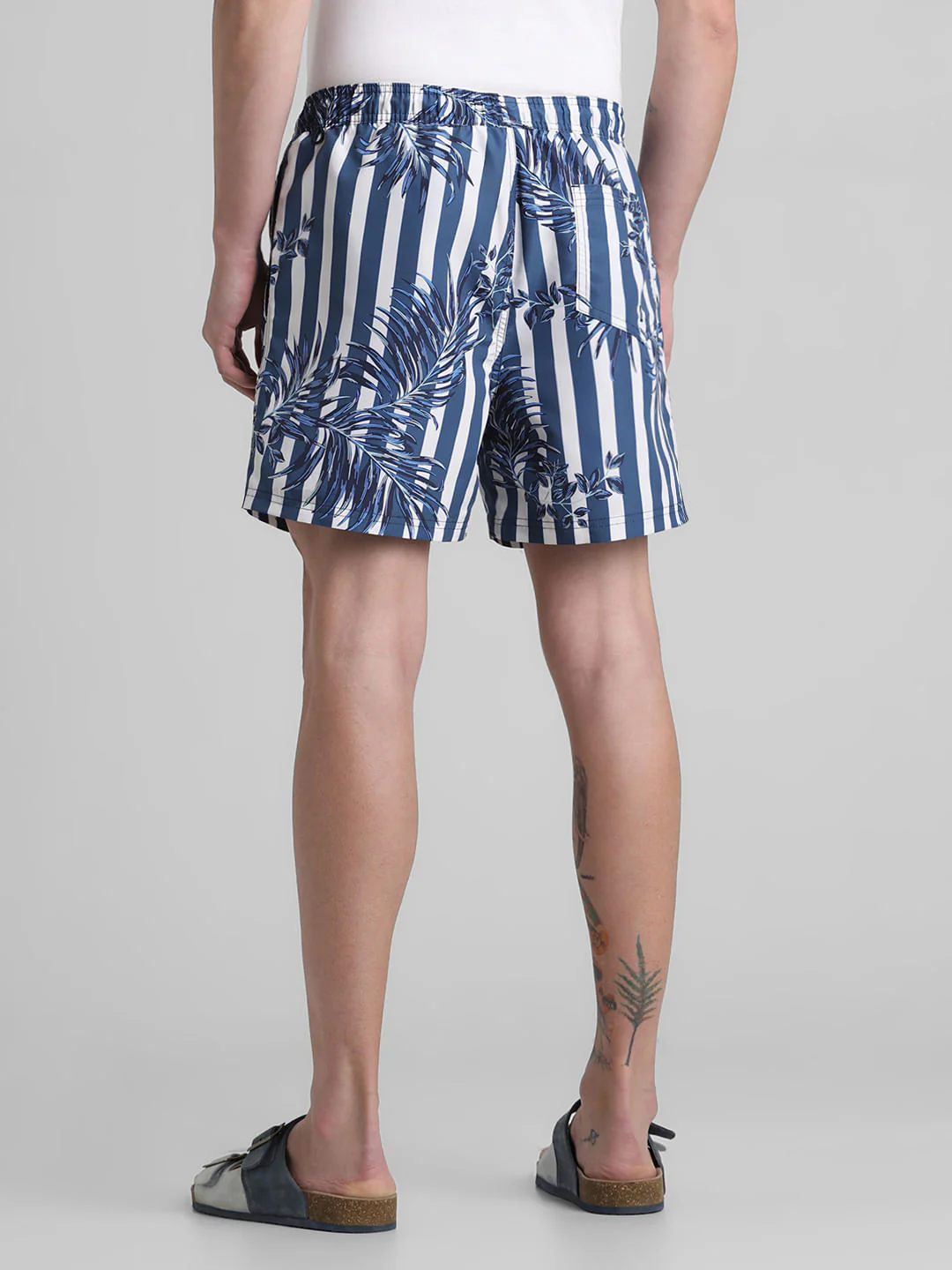 Blues Striped Print Swim Shorts - Image 3