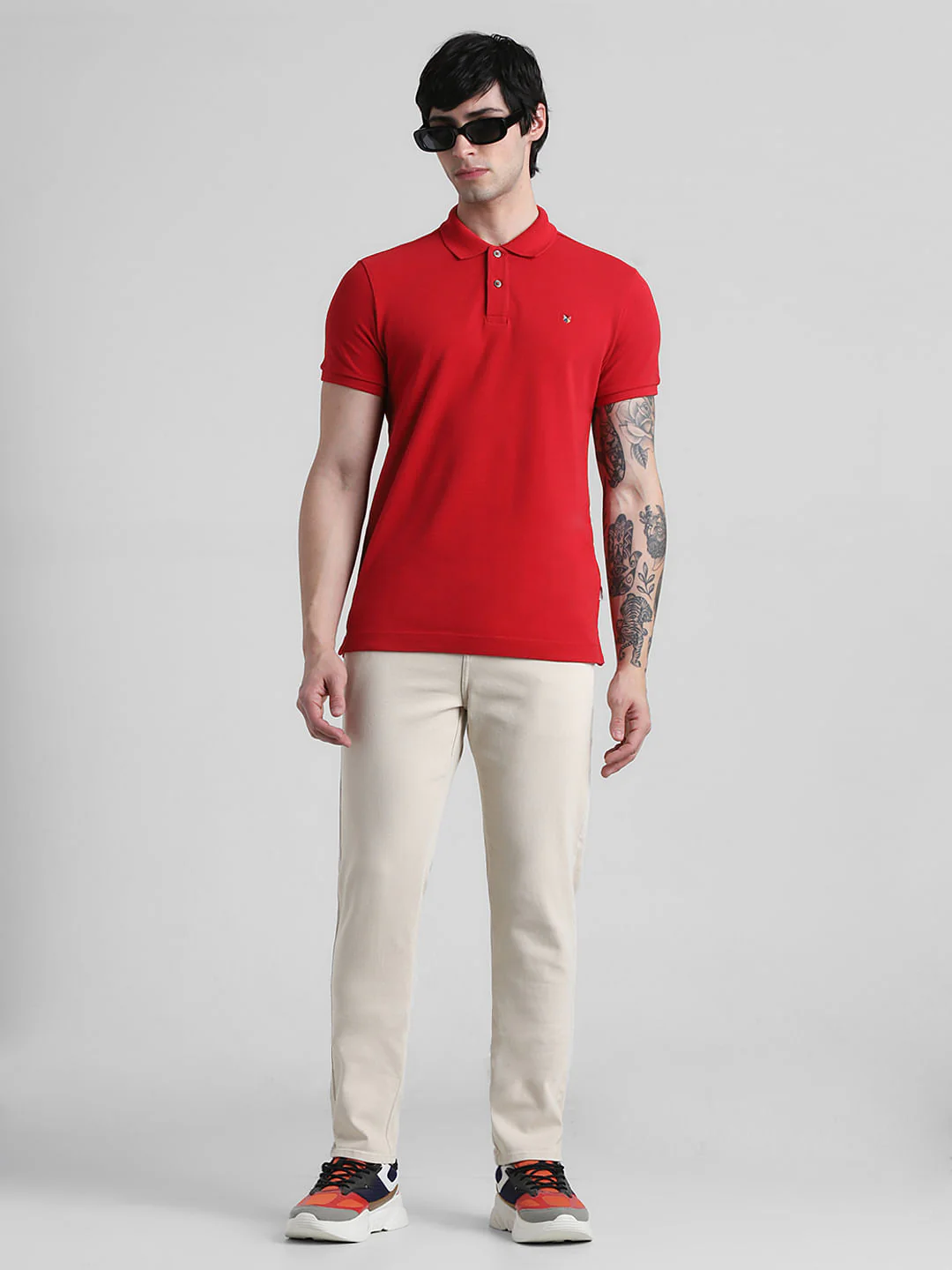 Ecru Mid Rise Slim Fit Pants - Image 5