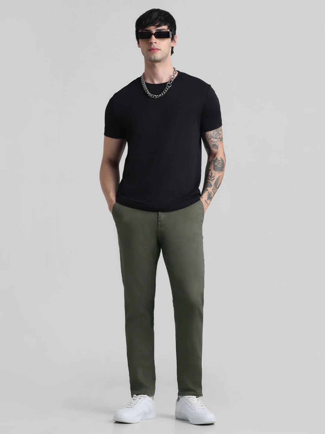 Green Mid Rise Slim Fit Pants - Image 5