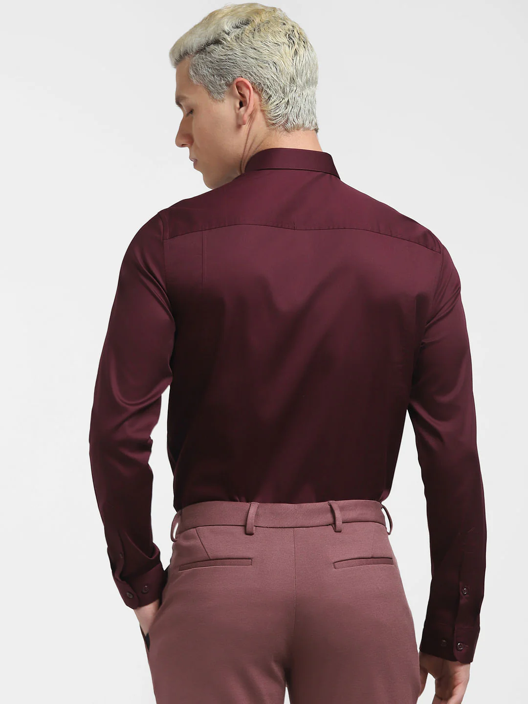 Burgundy Full Sleeves Shirt - Image 4