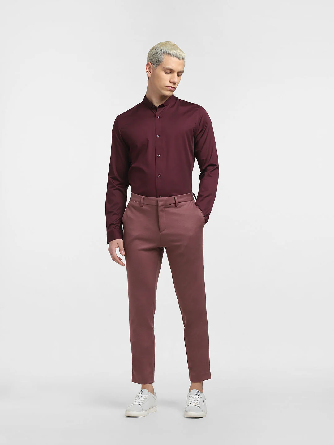 Burgundy Full Sleeves Shirt - Image 6