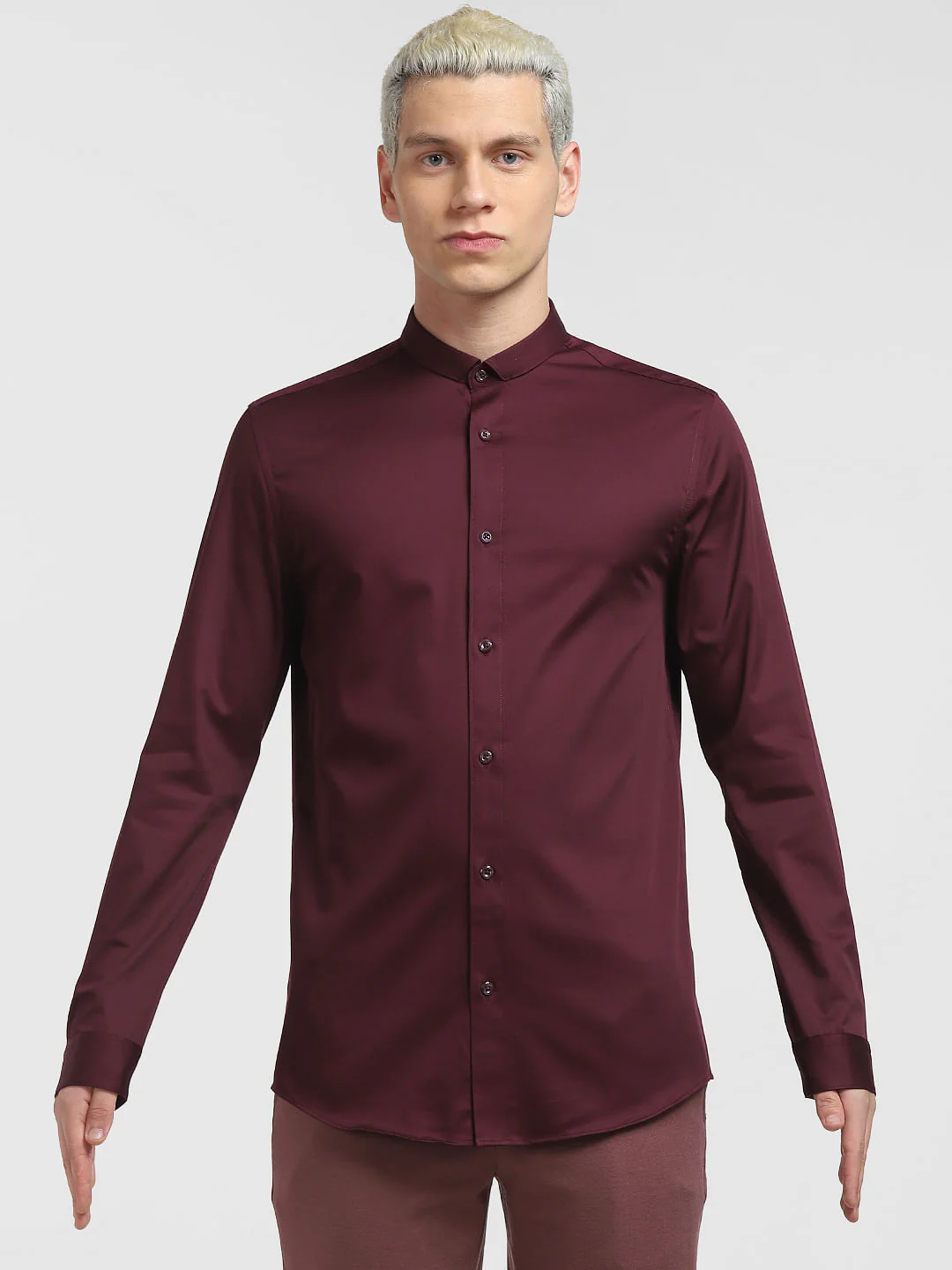 Burgundy Full Sleeves Shirt - Image 7