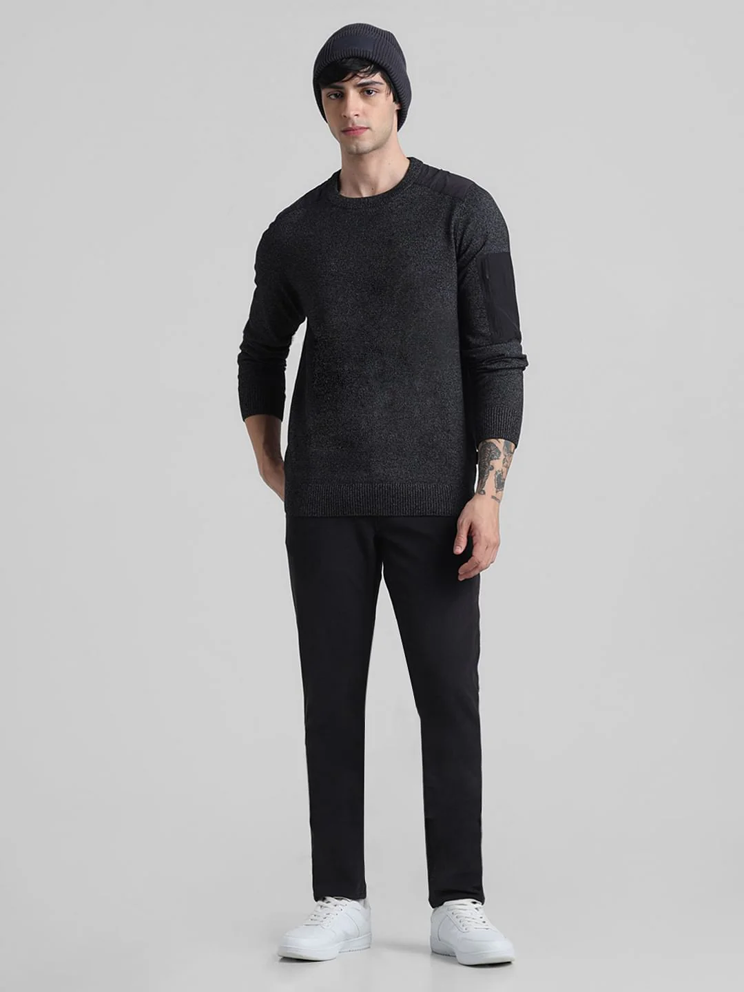 Grey Mid Rise Corduroy Pants - Image 5