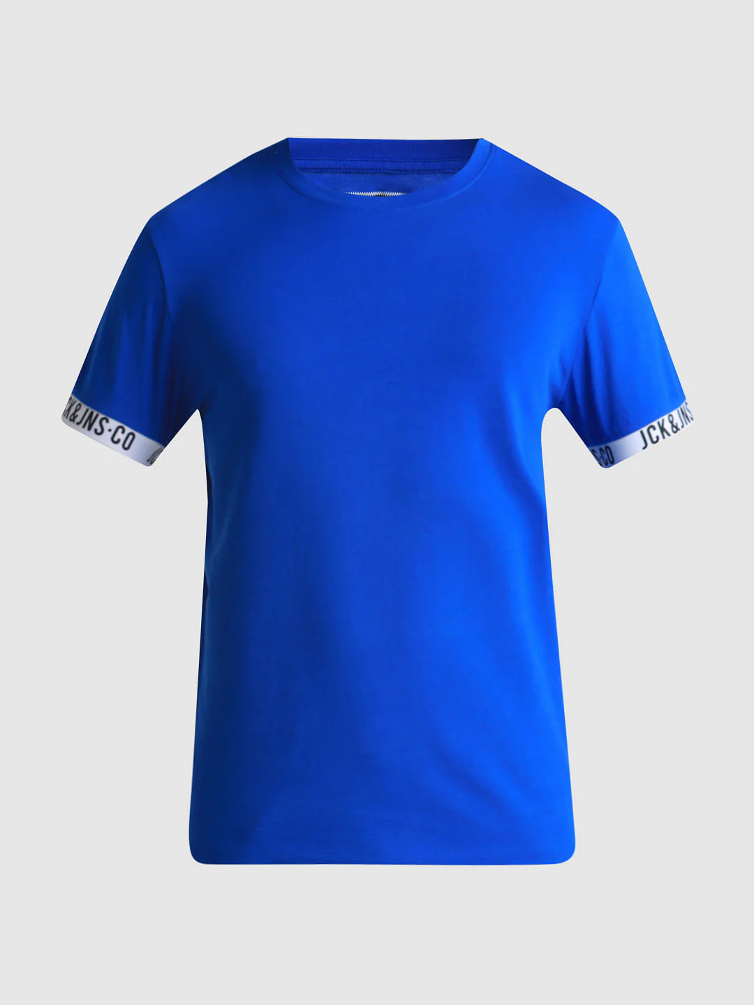 Blue Jacquard Slim Fit T-shirt - Image 7