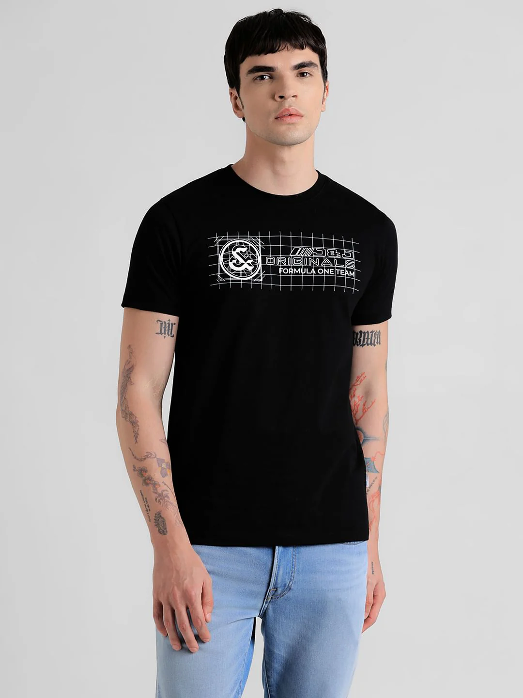 URBAN RACERS by JACK&JONES BLACK GRAPHIC PRINT T-SHIRT - Image 2