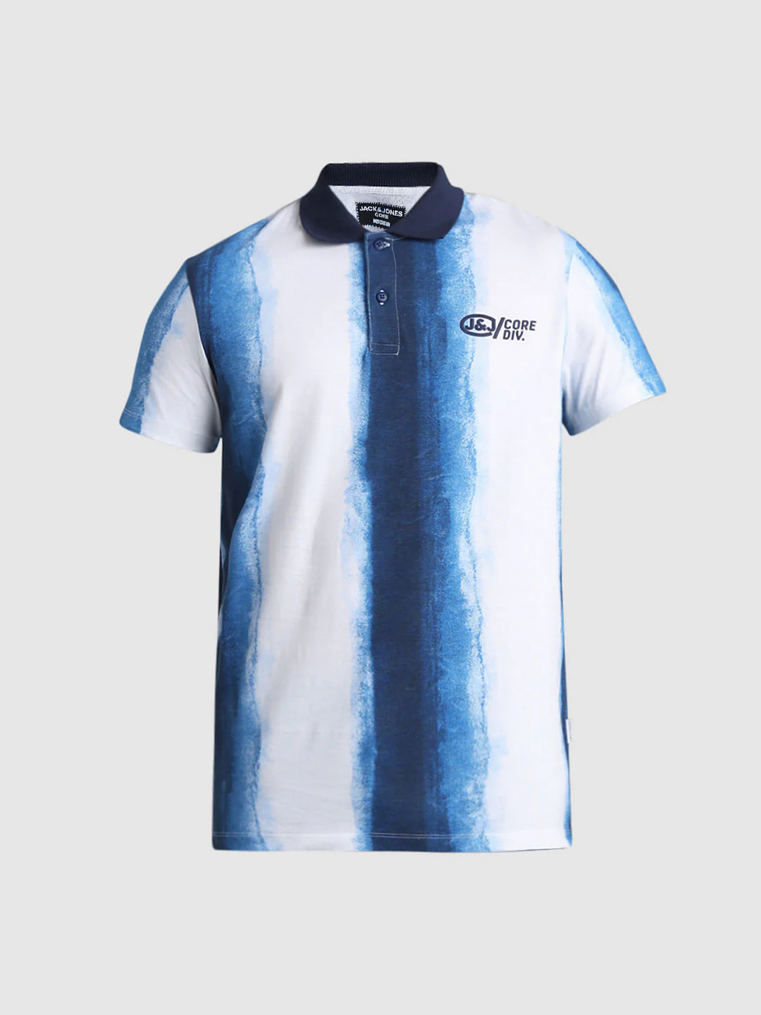 White Abstract Print Cotton Polo - Image 7