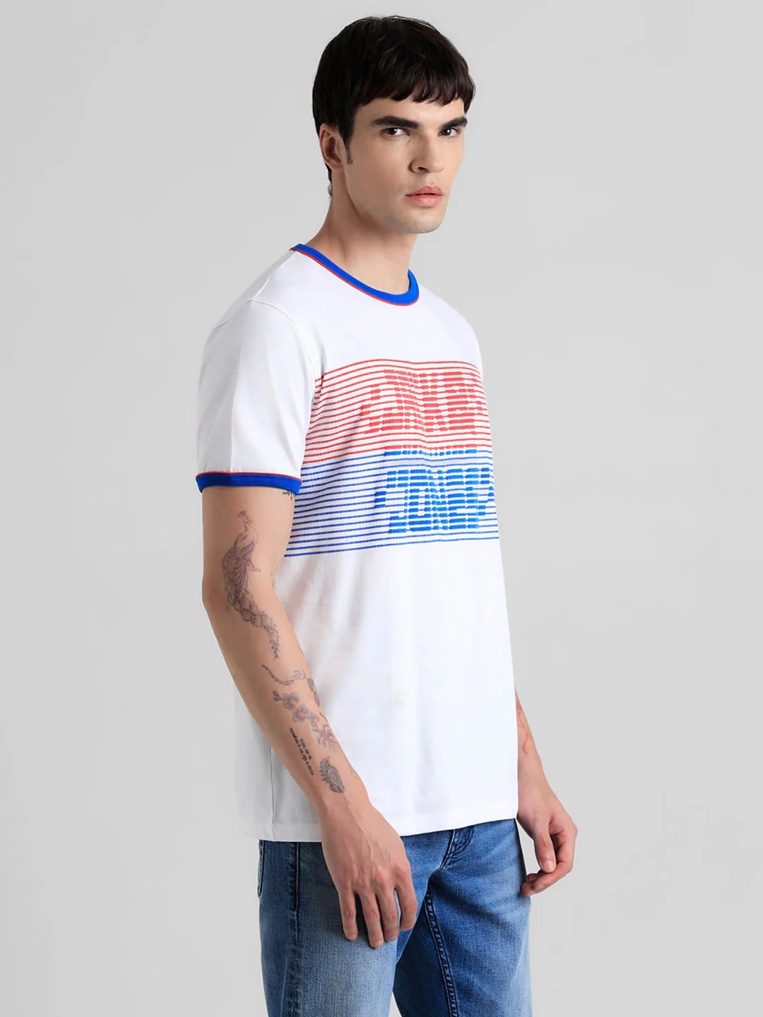 URBAN RACERS by JACK&JONES WHITE STRIPED T-SHIRT - Image 3