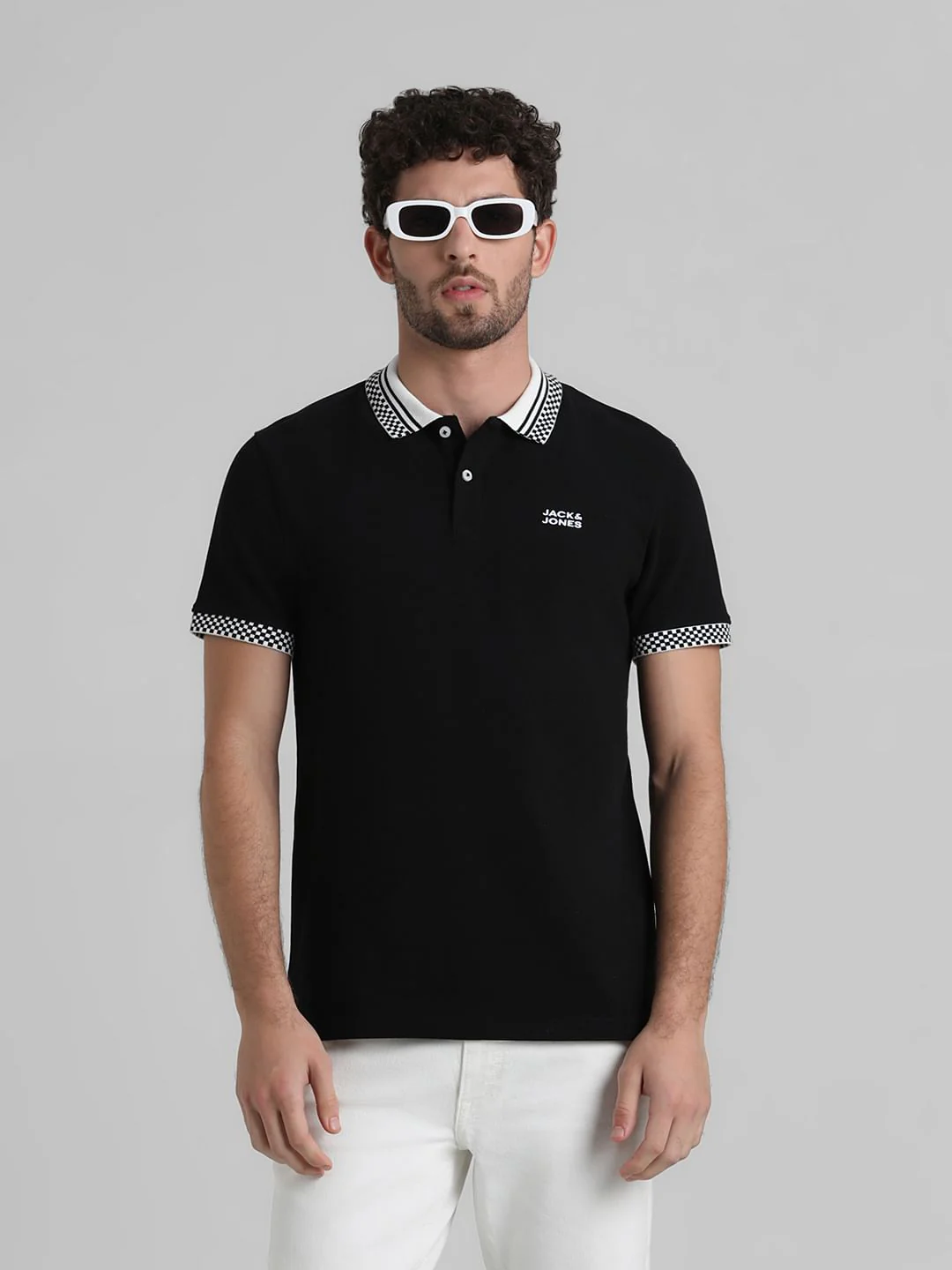 URBAN RACERS by JACK&JONES BLACK CONTRAST TIPPING POLO