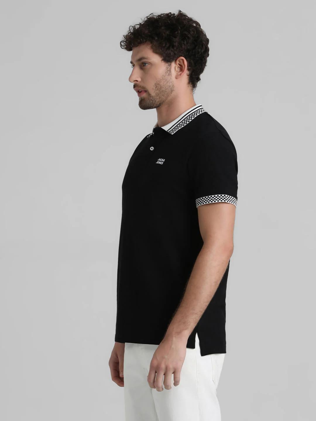 URBAN RACERS by JACK&JONES BLACK CONTRAST TIPPING POLO - Image 3