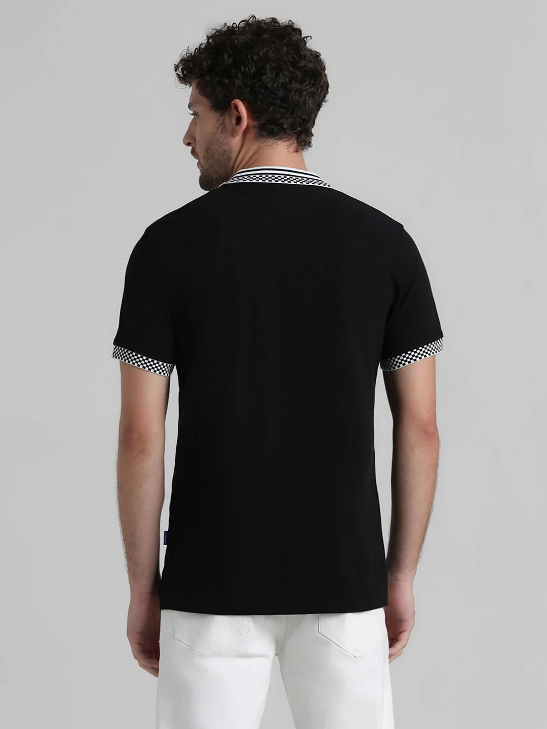 URBAN RACERS by JACK&JONES BLACK CONTRAST TIPPING POLO - Image 4