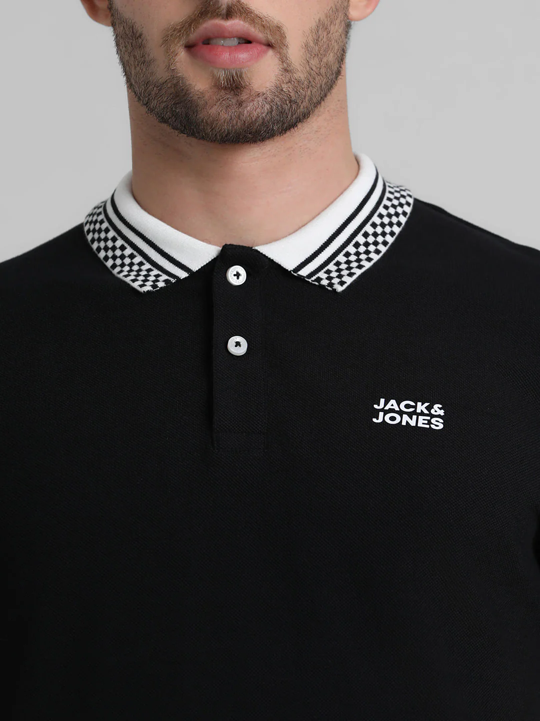 URBAN RACERS by JACK&JONES BLACK CONTRAST TIPPING POLO - Image 5