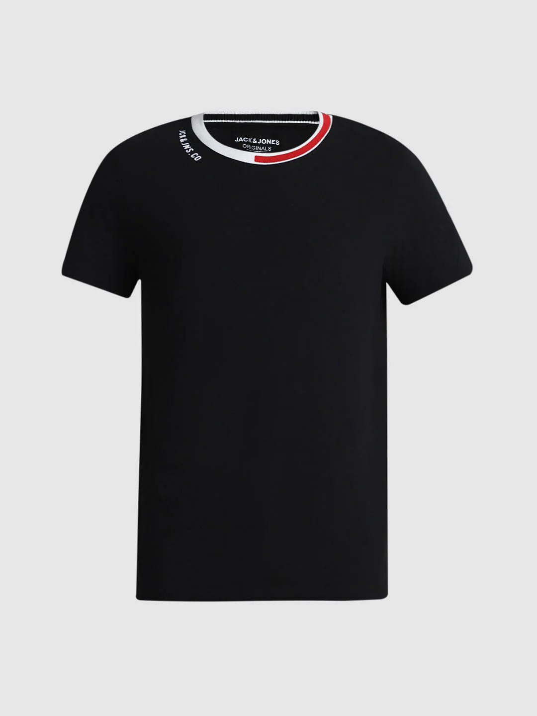 Black Contrast Neck Tipping T-shirt - Image 7