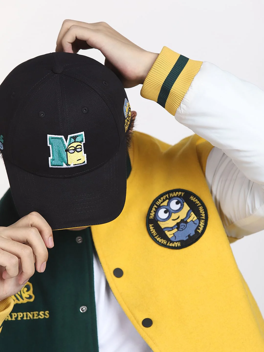 X Minions Black Embroidered Cap
