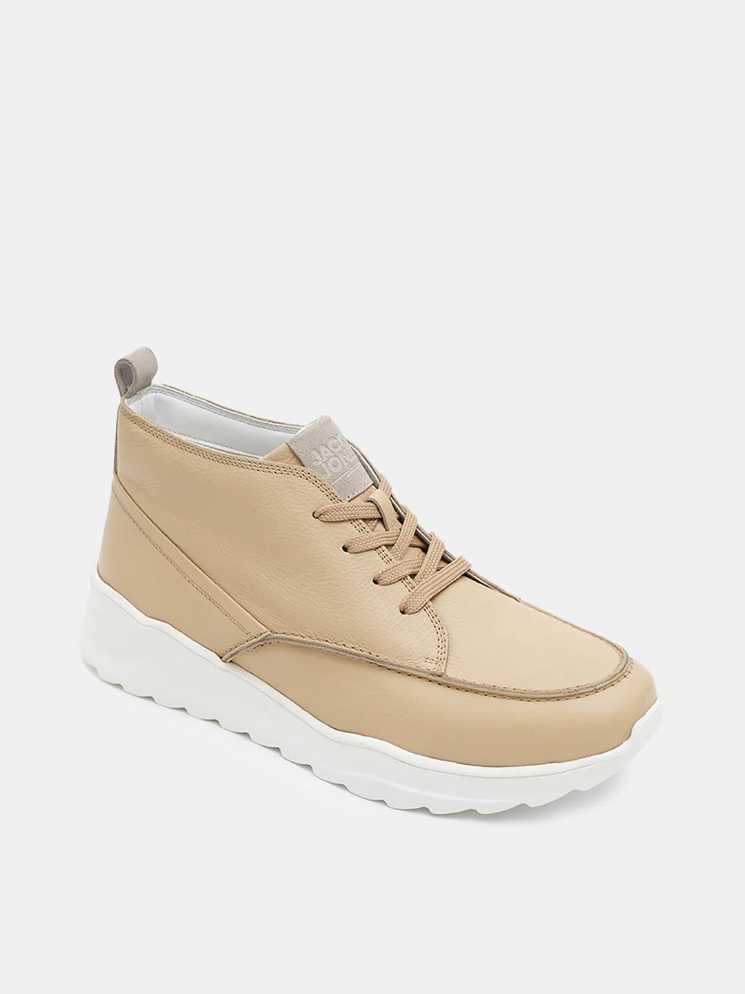 Beige Leather Chunky Boots - Image 4
