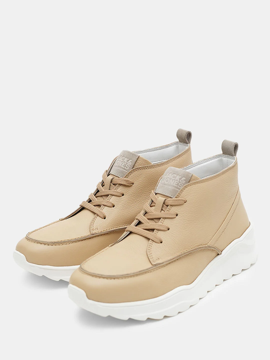 Beige Leather Chunky Boots - Image 6