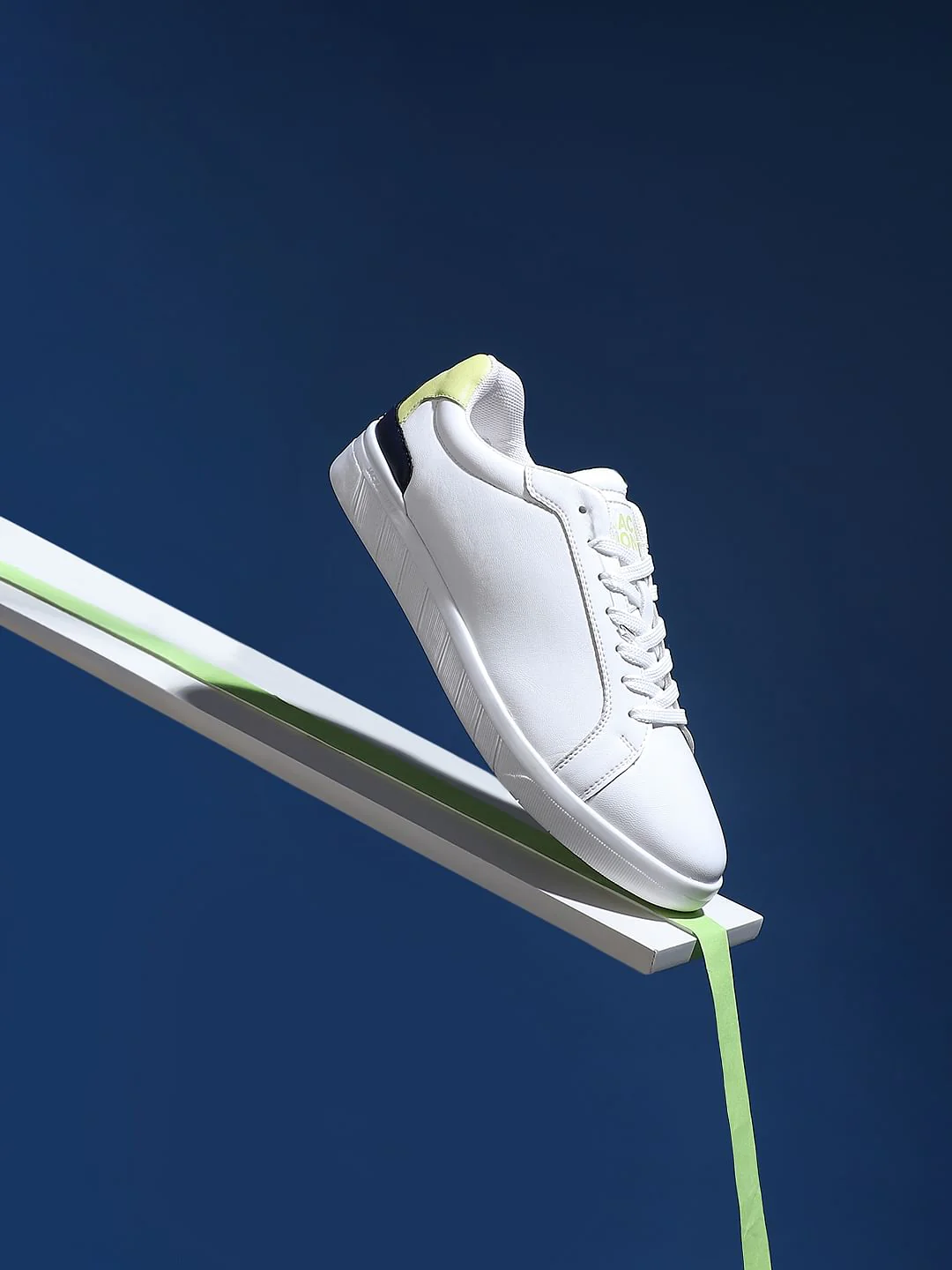 White Lace-Up Skater Sneakers