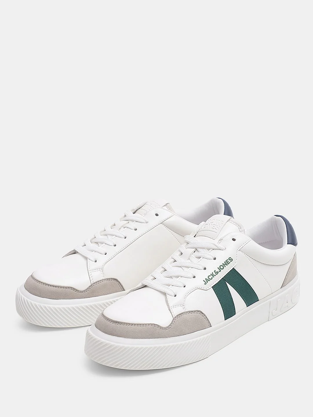 White Colourblocked Lace Up Sneakers - Image 6