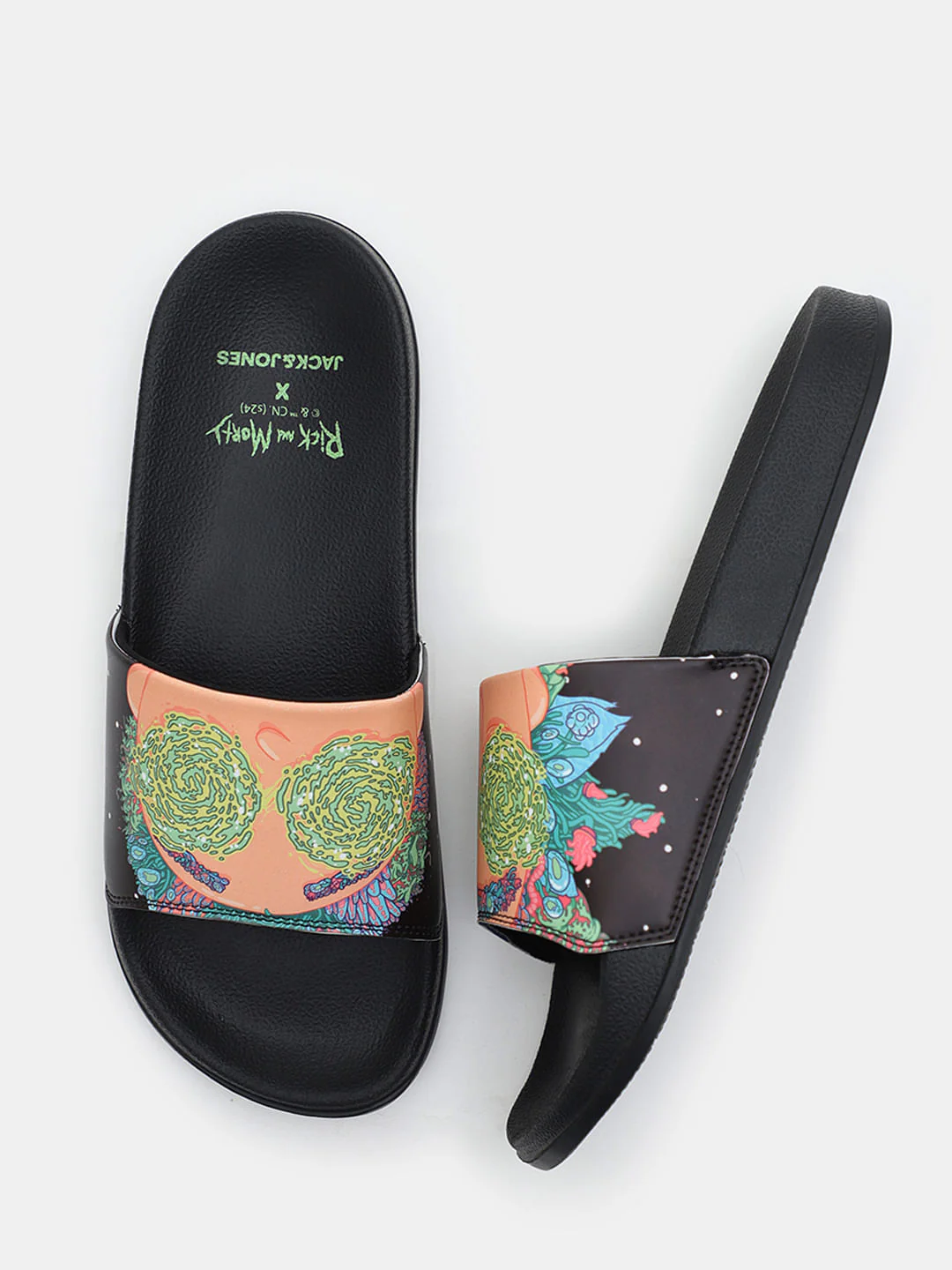 X Rick & Morty Black Printed Sliders - Image 3
