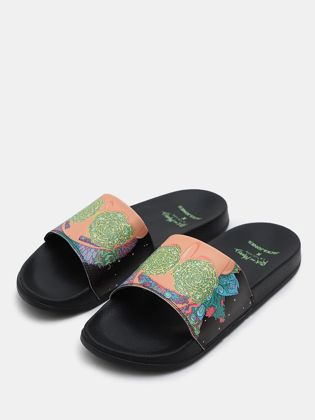 X Rick & Morty Black Printed Sliders - Image 6