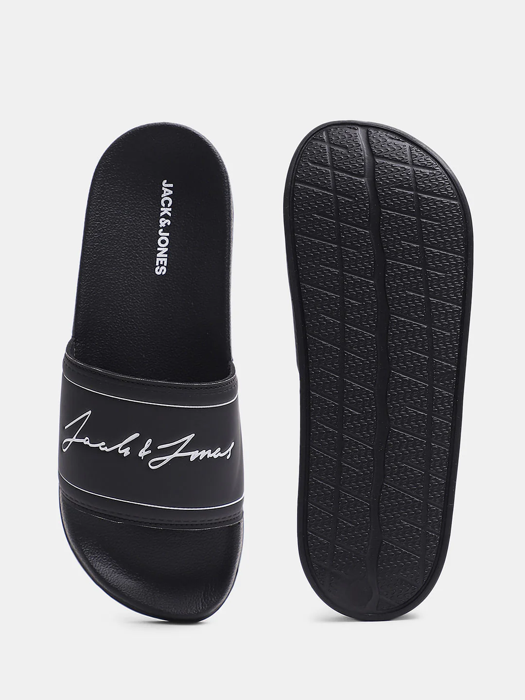 Black Cursive Logo Print Sliders - Image 5