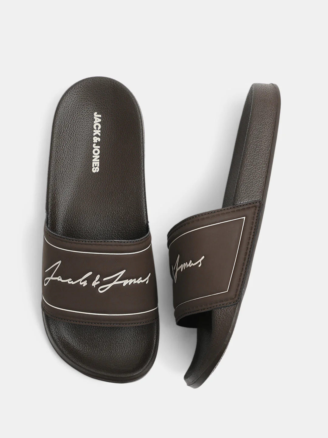 Brown Cursive Logo Pool Sliders - Image 3